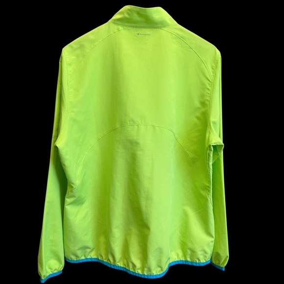 Champion Women Neon Lime Green Full Zip Windbreaker Jacket XL 791591 #424 - Picture 2 of 7
